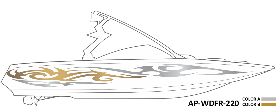 AP-WDFR-220 - Wildfire Series 2 Color Vinyl Boat Graphics Kit