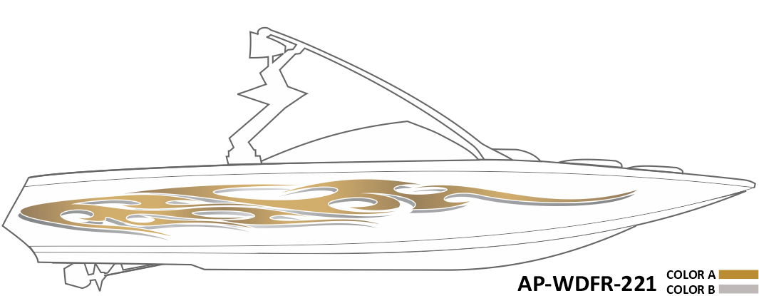 AP-WDFR-221 - Wildfire Series 2 Color Vinyl Boat Graphics Kit