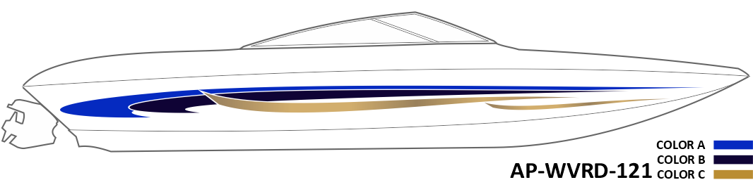 AP-WVRD-121 - Waverider Series 3 Color Vinyl Boat Graphics Kit