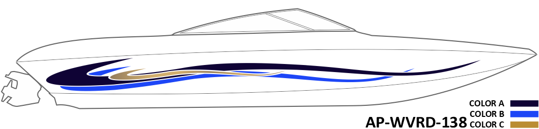 AP-WVRD-138 - Waverider Series 3 Color Vinyl Boat Graphics Kit