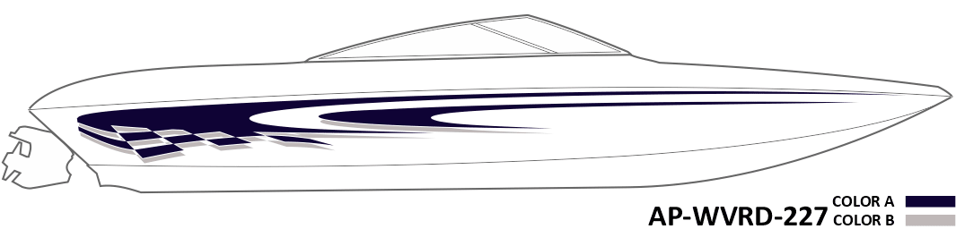 AP-WVRD-227 - Waverider Series 2 Color Vinyl Boat Graphics Kit - Raceline Digital