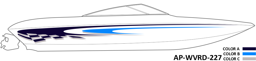 AP-WVRD-227 - Waverider Series 3 Color Vinyl Boat Graphics Kit