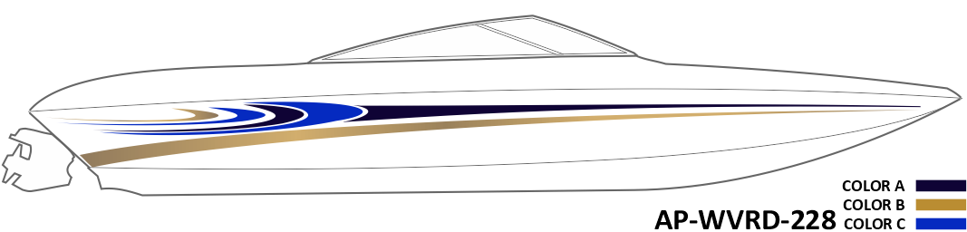 AP-WVRD-228 - Waverider Series 3 Color Vinyl Boat Graphics Kit
