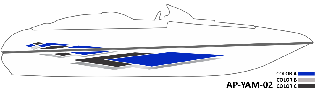 AP-YAM-02 - Yamaha Series 3 Color Vinyl Boat Graphics Kit