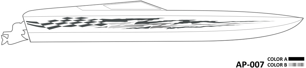 AP-007 - 2 Color Vinyl Boat Graphics Kit