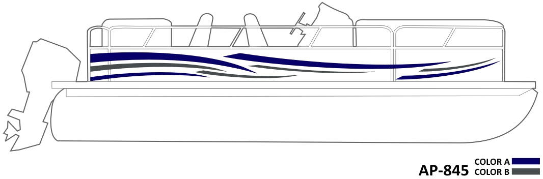 AP-845 2 Color Vinyl Boat Graphics Kit