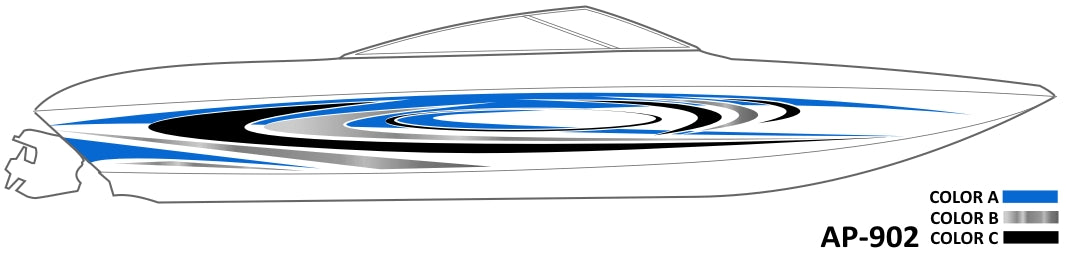 AP-902 3 Color Vinyl Boat Graphics Kit