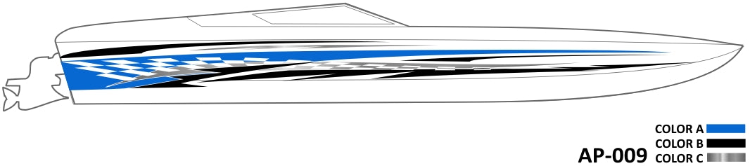 AP-009 - 3 Color Vinyl Boat Graphics Kit