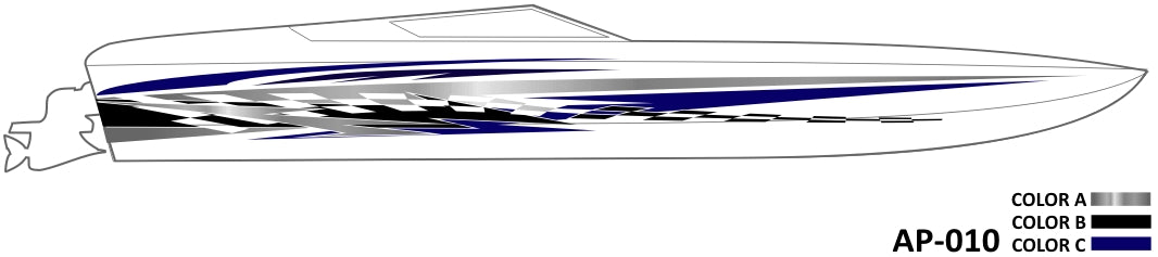 AP-010 - 3 Color Vinyl Boat Graphics Kit