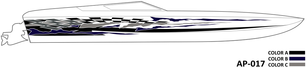 AP-017 - 3 Color Vinyl Boat Graphics Kit