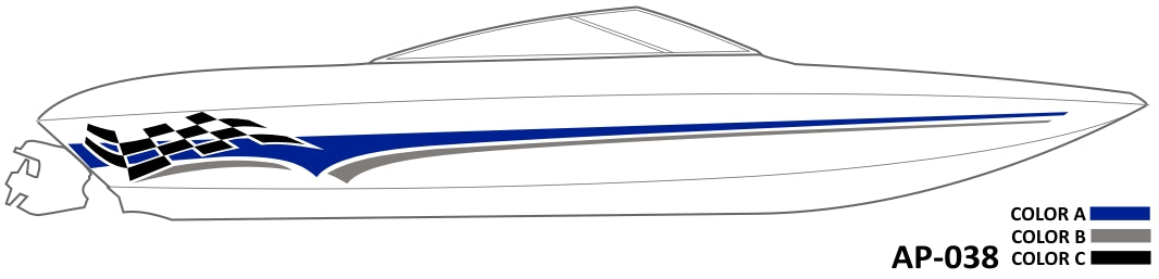 AP-038 - 3 Color Vinyl Boat Graphics Kit