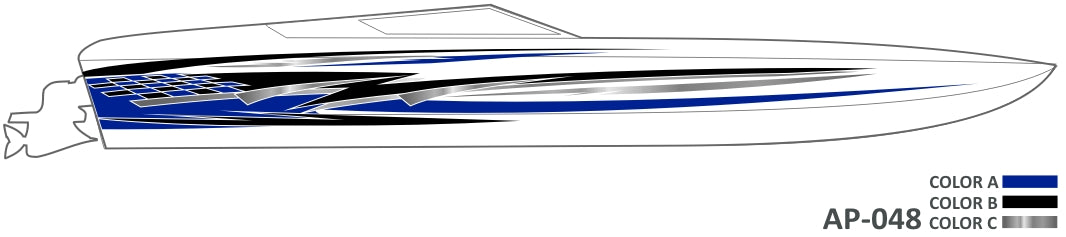 AP-048 - 3 Color Vinyl Boat Graphics Kit