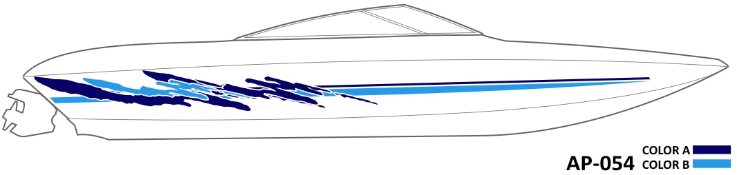 AP-054 - 2 Color Vinyl Boat Graphics Kit