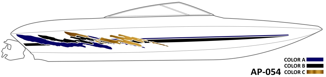 AP-054 - 3 Color Vinyl Boat Graphics Kit