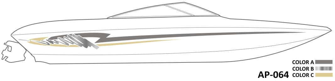 AP-064 - 3 Color Vinyl Boat Graphics Kit