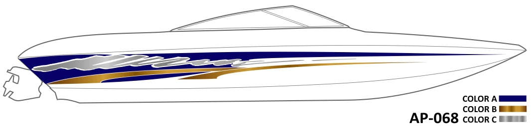AP-068 - 3 Color Vinyl Boat Graphics Kit
