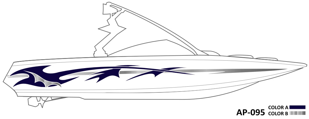 AP-095 - 2 Color Vinyl Boat Graphics Kit
