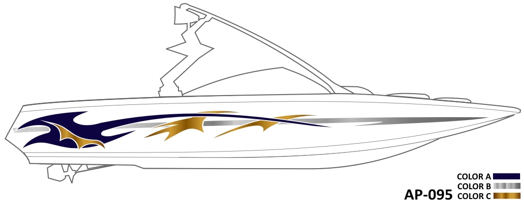 AP-095 - 3 Color Vinyl Boat Graphics Kit
