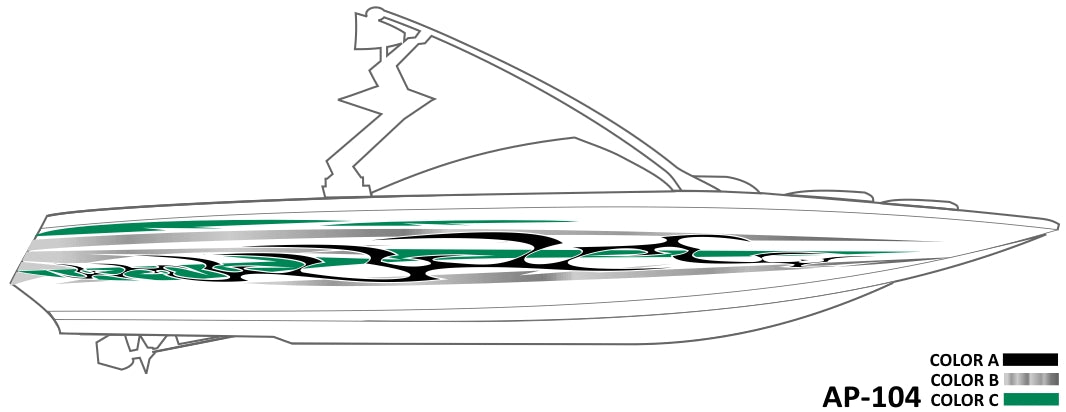 AP-104 - 3 Color Vinyl Boat Graphics Kit