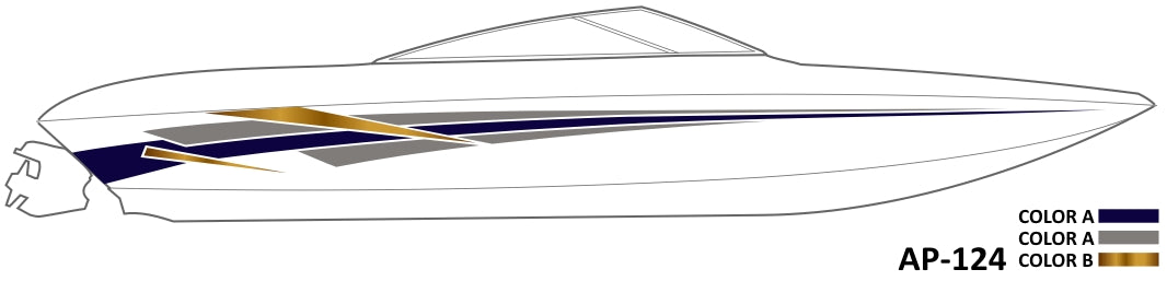 AP-124 - 3 Color Vinyl Boat Graphics Kit
