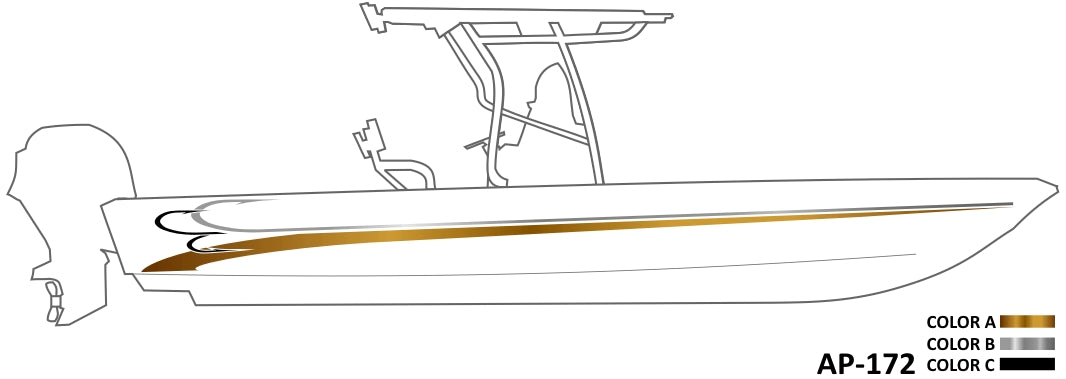 AP-172 - 3 Color Vinyl Boat Graphics Kit