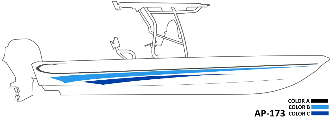 AP-173 - 3 Color Vinyl Boat Graphics Kit