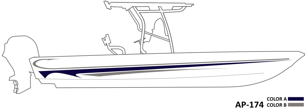 AP-174 - 2 Color Vinyl Boat Graphics Kit
