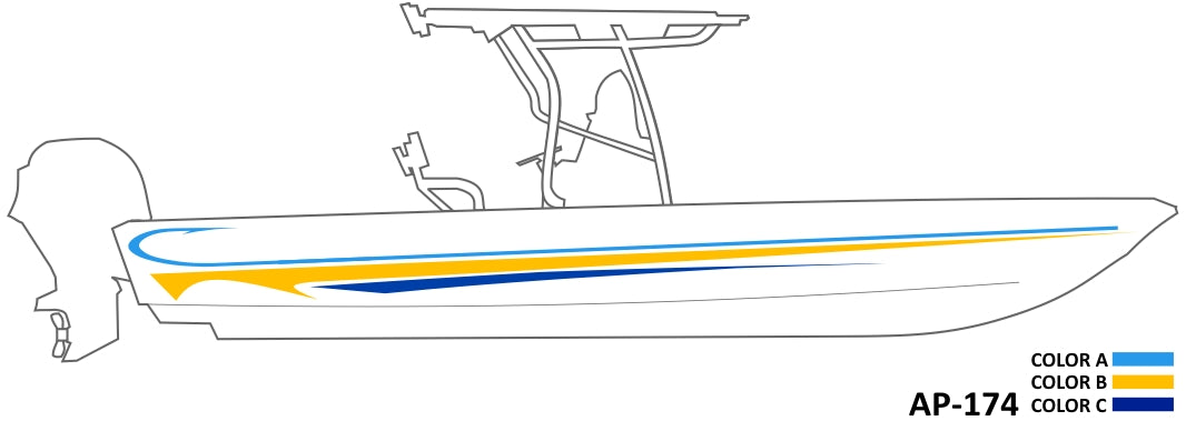 AP-174 - 3 Color Vinyl Boat Graphics Kit