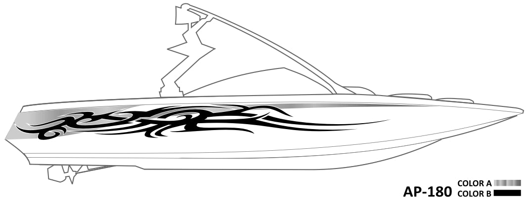 AP-180 - 2 Color Vinyl Boat Graphics Kit
