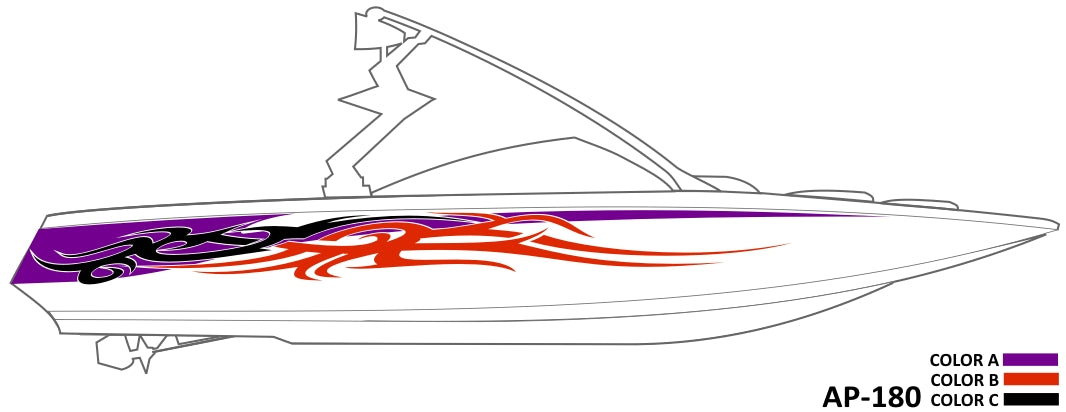 AP-180 - 3 Color Vinyl Boat Graphics Kit