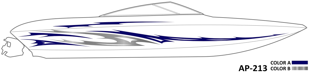 AP-213 - 2 Color Vinyl Boat Graphics Kit