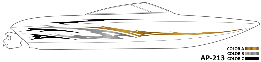 AP-213 - 3 Color Vinyl Boat Graphics Kit