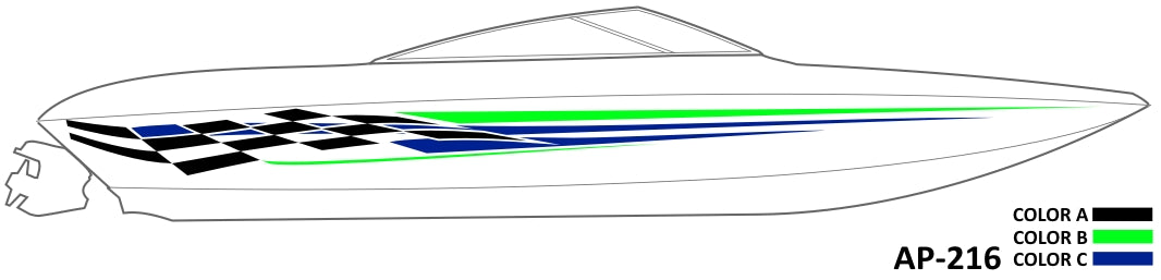 AP-216 - 3 Color Vinyl Boat Graphics Kit