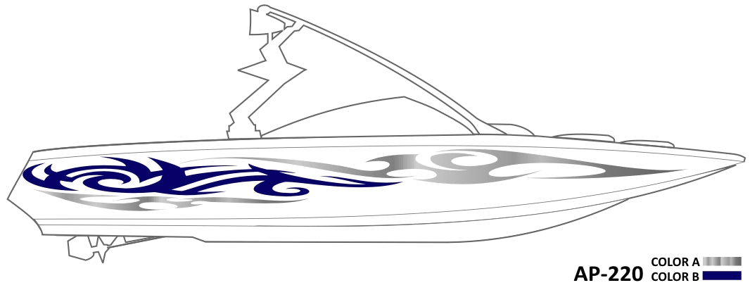 AP-220 - 2 Color Vinyl Boat Graphics Kit