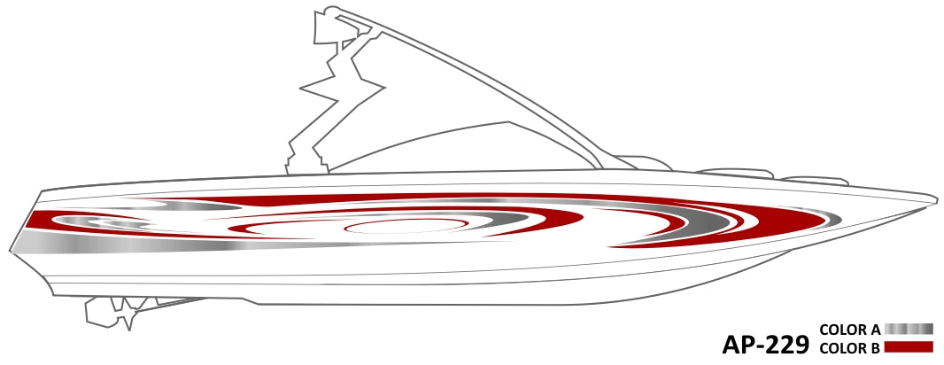 AP-229 - 2 Color Vinyl Boat Graphics Kit