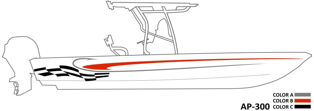 AP-300 - 3 Color Vinyl Boat Graphics Kit