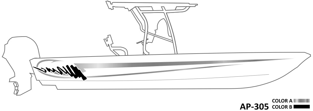 AP-305 - 2 Color Vinyl Boat Graphics Kit