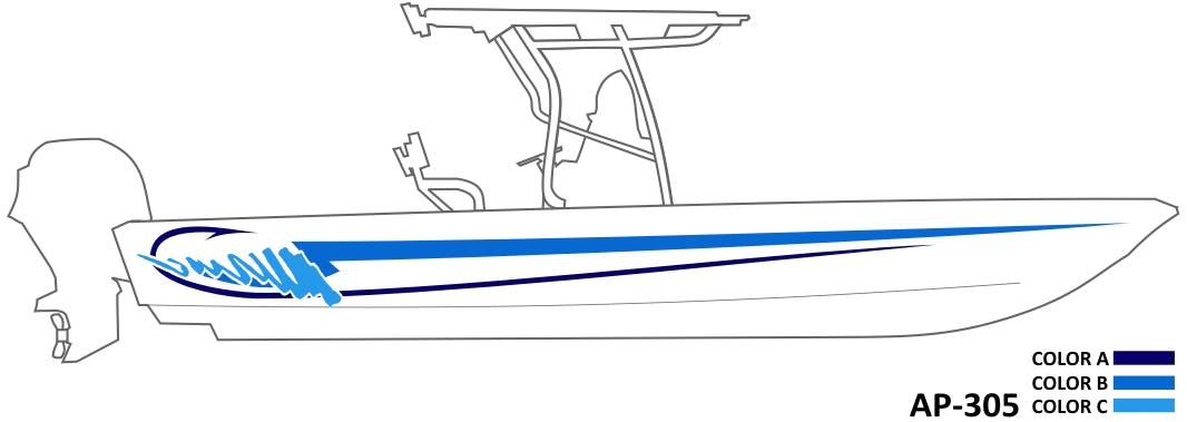 AP-305 - 3 Color Vinyl Boat Graphics Kit