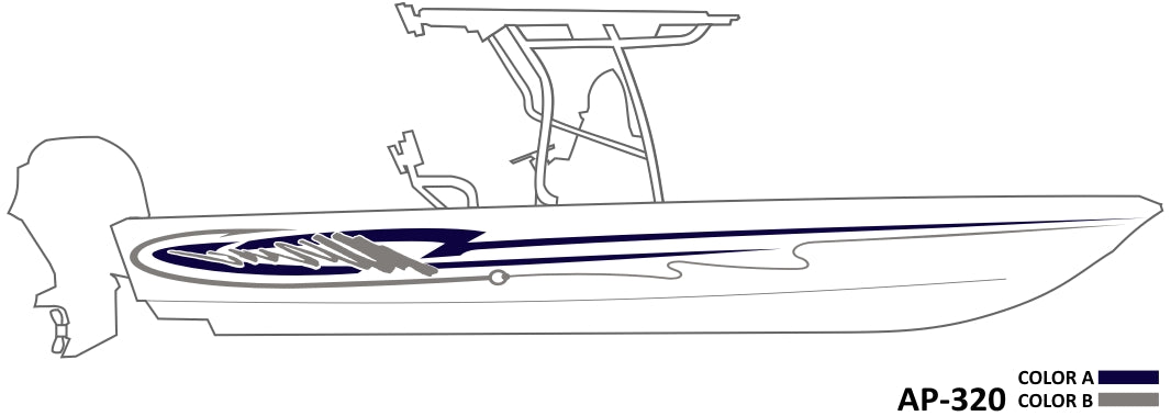 AP-320 - 2 Color Vinyl Boat Graphics Kit