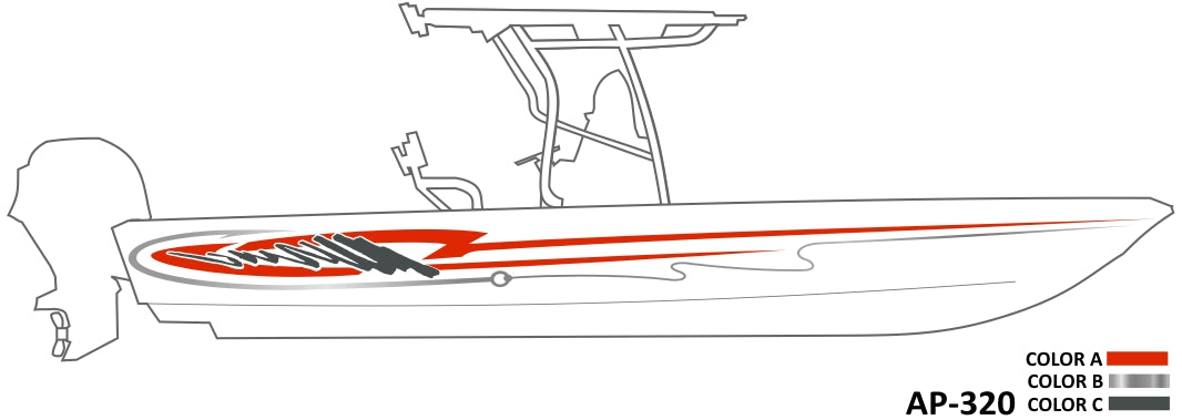 AP-320 - 3 Color Vinyl Boat Graphics Kit