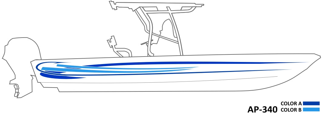 AP-340 - 2 Color Vinyl Boat Graphics Kit