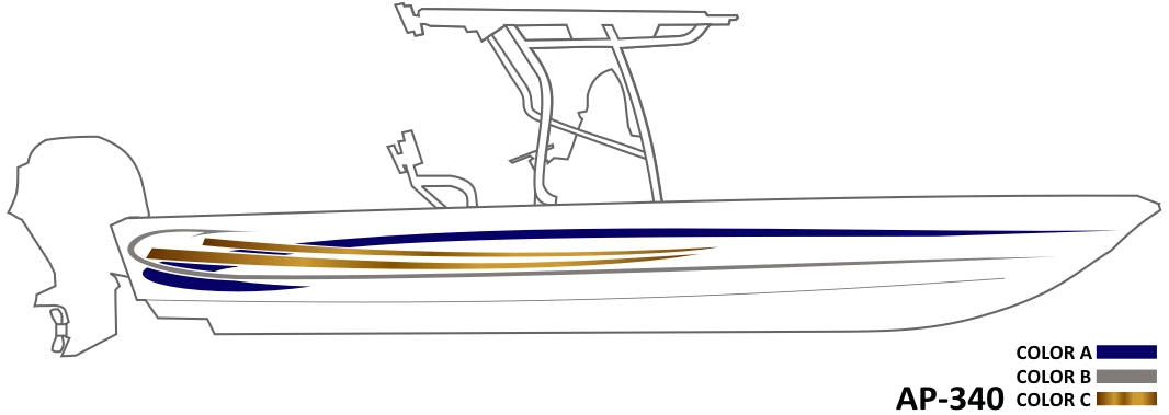 AP-340 - 3 Color Vinyl Boat Graphics Kit