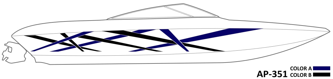 AP-351 - 2 Color Vinyl Boat Graphics Kit