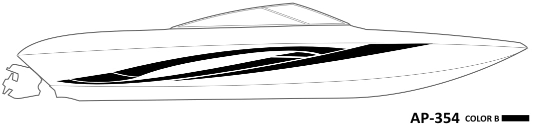 AP-354 - 1 Color Vinyl Boat Graphics Kit
