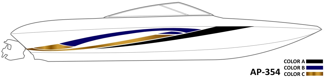 AP-354 - 3 Color Vinyl Boat Graphics Kit