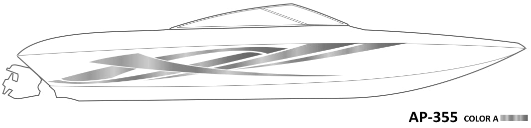 AP-355 - 1 Color Vinyl Boat Graphics Kit