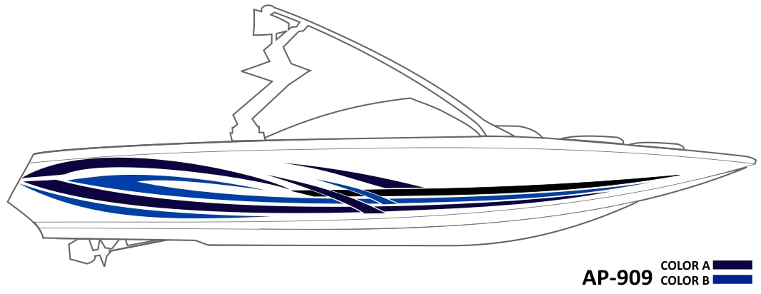 AP-909 - 2 Color Vinyl Boat Graphics Kit