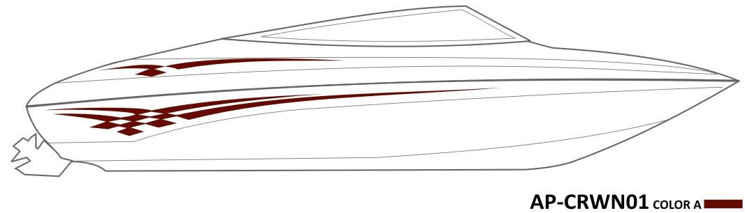 AP-CRWN01 - Crownline 1 Color Vinyl Boat Graphics Kit