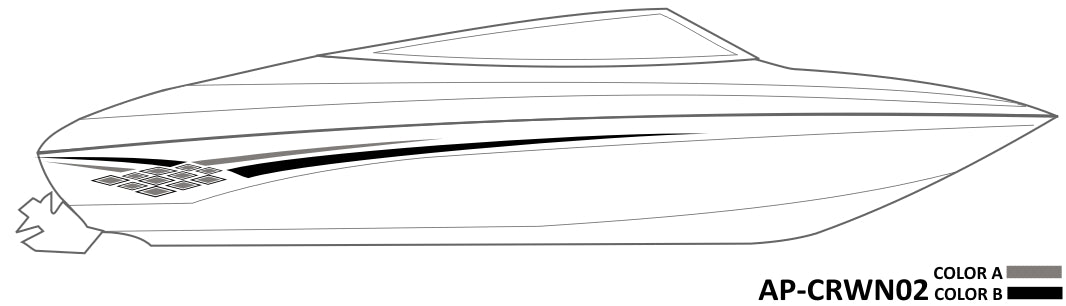 AP-CRWN02 - Crownline 2 Color Vinyl Boat Graphics Kit