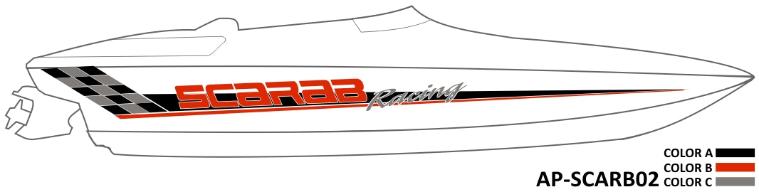 AP-SCARB02 - Scarab 3 Color Vinyl Boat Graphics Kit